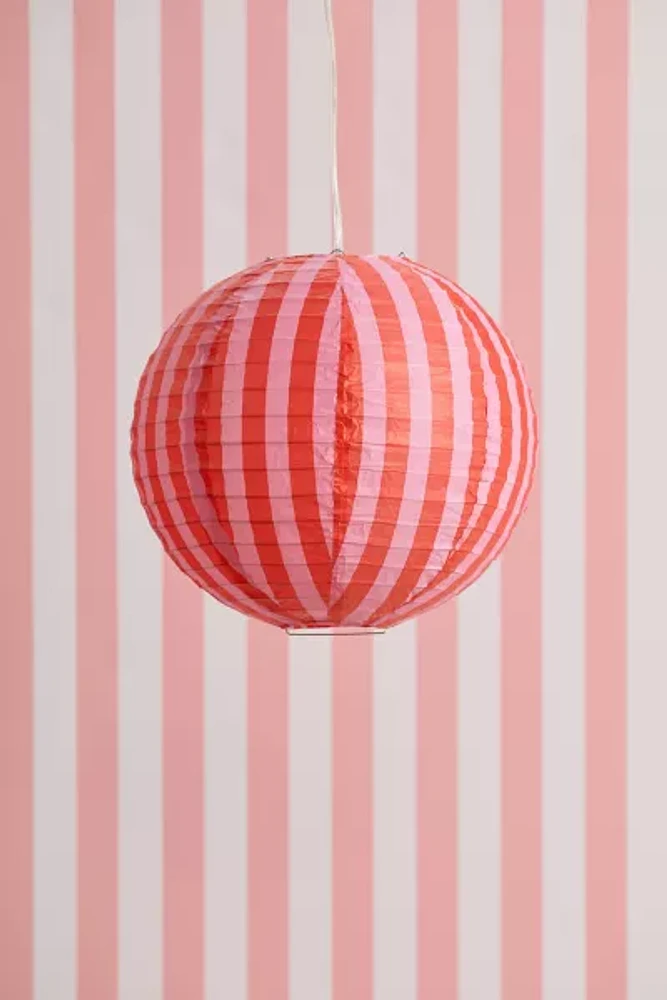 Striped Printed Round Paper Lantern Pendant Shade