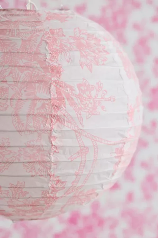 Toile Printed Round Paper Lantern Pendant Shade