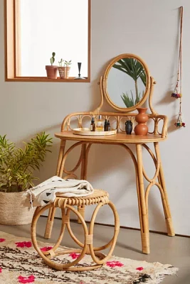 Caroline Rattan Mirror Vanity