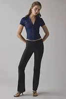 BDG Polly Denim Slim Short Sleeve Button-Up Shirt