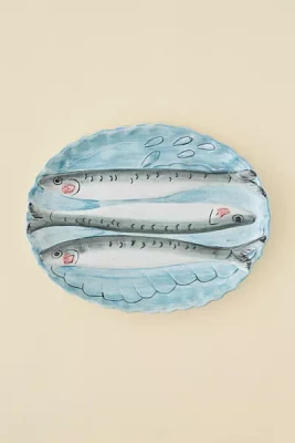 Fish Scalloped Ceramic Serving Platter