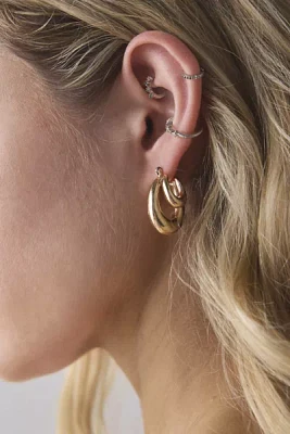 Double Chunky Hoop Earring
