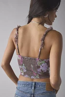 Kimchi Blue Claudia Ruffle-Trim Cropped Corset Top