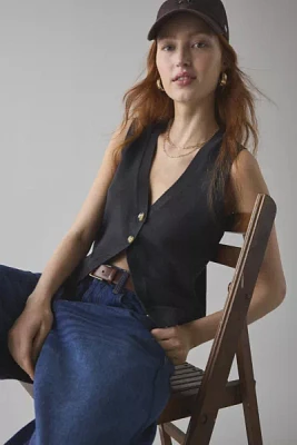 BDG Monica Button-Front Flyaway Sweater Vest Top