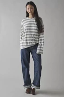 ReMADE By UO Remnants Striped Drippy Sleeve Sweater