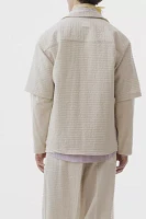 LC23 Seersucker Zip-Up Short Sleeve Shirt