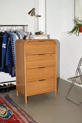 Kane Tall 4-Drawer Wood Dresser