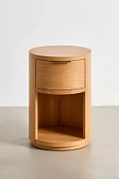 Kane Round Wood Storage Nightstand