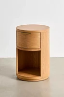 Kane Round Wood Storage Nightstand