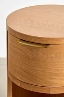 Kane Round Wood Storage Nightstand