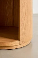 Kane Round Wood Storage Nightstand