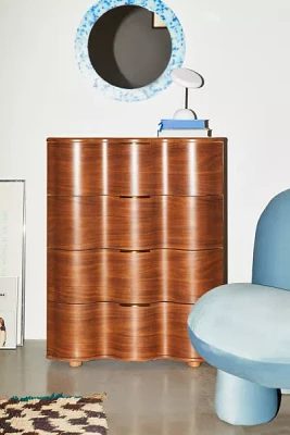 Aria Tall 4-Drawer Squiggle Dresser