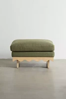 Roma Scallop Wood Ottoman