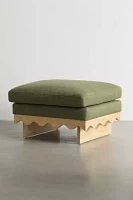 Roma Scallop Wood Ottoman