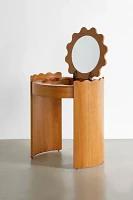 Stacie Wood Flip-Top Mirror Vanity