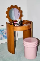 Stacie Wood Flip-Top Mirror Vanity