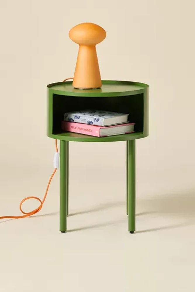Lucie Iron Cutout Storage Nightstand