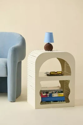 Ava Fluted Cutout Storage Nightstand