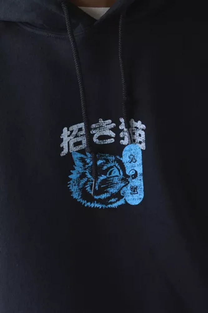 Wish Me Luck Cat Graphic Hoodie Sweatshirt