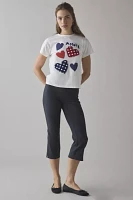 Amour Polka Dot Hearts Applique Graphic Slim Tee