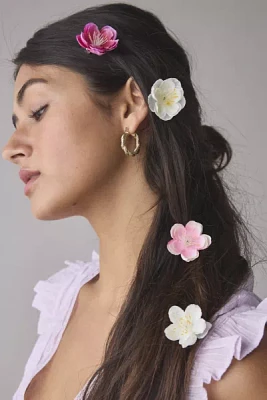 Mini Tropical Flowers Hair Clip Set