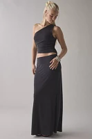 UO Harlow Cupro Asymmetrical One-Shoulder Crop Top