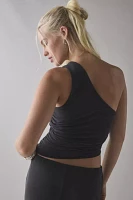 UO Harlow Cupro Asymmetrical One-Shoulder Crop Top