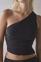 UO Harlow Cupro Asymmetrical One-Shoulder Crop Top