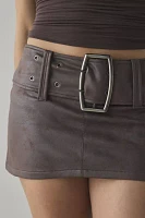 Silence + Noise Kate Faux Suede Belted Micro Mini Skort