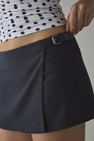 UO Buckle Up Wrap Front Micro Mini Skort