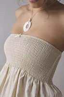 ReMADE By UO Made LA EcoVero™ Linen Smocked Babydoll Tube Top