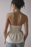 ReMADE By UO Made LA EcoVero™ Linen Smocked Babydoll Tube Top