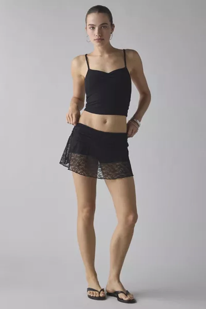 Kimchi Blue Josephina Sheer Lace Micro Mini Skort