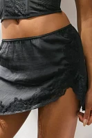 Out From Under Luccia Lace Trim Mini Slip Skirt