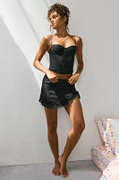Out From Under Luccia Lace Trim Mini Slip Skirt