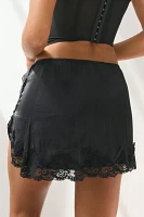 Out From Under Luccia Lace Trim Mini Slip Skirt