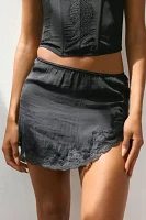 Out From Under Luccia Lace Trim Mini Slip Skirt