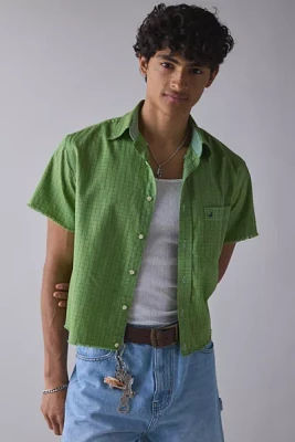 ReMADE By UO Check Pattern Cropped Short Sleeve Shirt