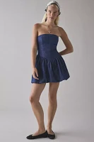 UO Darryl Denim Drop Waist Tube Mini Dress