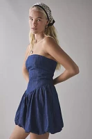 UO Darryl Denim Drop Waist Tube Mini Dress
