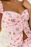 Out From Under Pillow Talk Lace Trim Cropped Corset Top