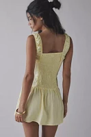 Frankies Bikinis Christa Sunflower Drop-Waist Mini Dress