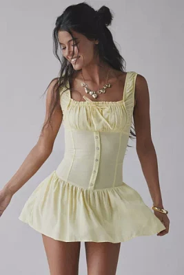 Frankies Bikinis Christa Sunflower Drop-Waist Mini Dress