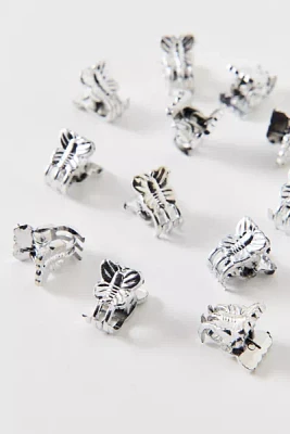 Vintage By UO Mini Silver Butterfly Clips