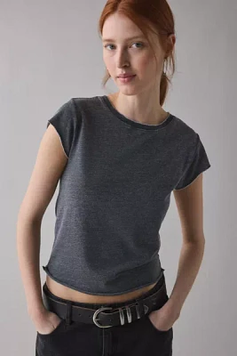 BDG Binx Raw-Edge Cropped Baby Tee