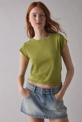 BDG Binx Raw-Edge Cropped Baby Tee