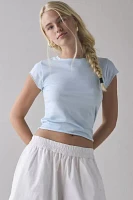 BDG Binx Raw-Edge Cropped Baby Tee