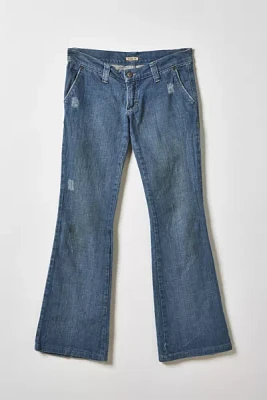 Vintage By Little Oyster Club Butterfly Embroidered Low-Rise Flare Jeans