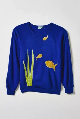 Vintage By Magg’s Rags Fish Tank Patchwork Graphic Sweater