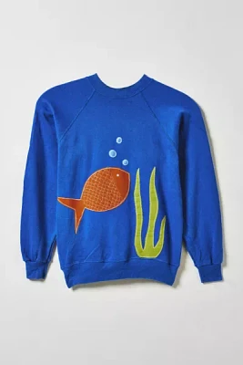 Vintage By Magg’s Rags Fish Tank Patchwork Graphic Crew Neck Pullover